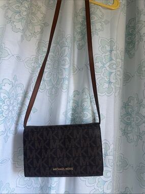 Michael Kors Dark Brown MK Logo Crossbody Shoulder Bag